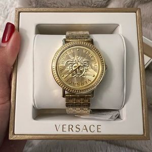NIB Versace gold watch